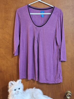 Simply Vera Vera Wang Purple Scoop Neck Dot Print PJS